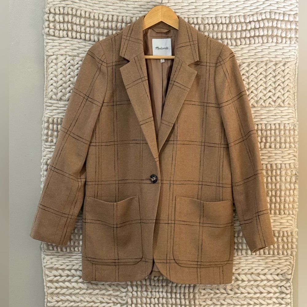 Madewell Tan Blazer Classic Tailored Suit Jacket
